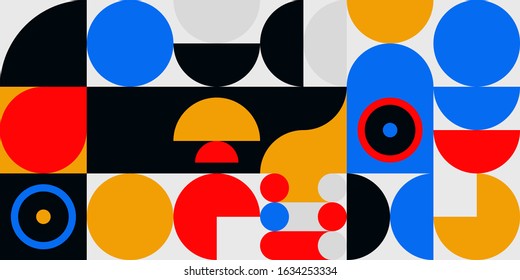 Seamless geometric pattern with simple repetitive geometrical forms. Abstract vector graphics design of basic geometrical elements. Useful for web design, textile print, wallpaper, wrapping paper.