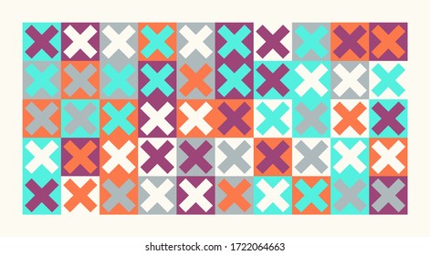 Seamless geometric pattern with simple repetitive geometrical forms. Abstract vector graphics design of basic geometrical elements. 