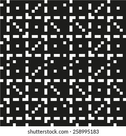 Seamless geometric pattern, simple vector black and white background.