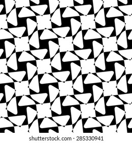 Seamless geometric pattern, simple vector black and white background.