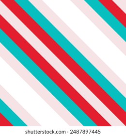 Nahtloses geometrisches Muster mit schrägen Linien, Streifen. Weihnachtsmusiken Farben, Zum Bedrucken auf Stoff, Bildschirmhintergrund, Geschenkpapier. Vektorgrafik