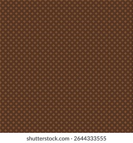 Seamless geometric pattern with small terracotta crosses on dark brown background, minimal vector design for digital paper and surface print