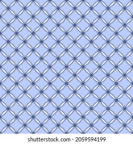 Seamless geometric pattern, sofa upholstery, buttons, in blue colors. Vector stock illustration eps 10. 