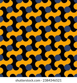 Seamless geometric pattern with spheres and squares in contrast colors. Vector illustration.