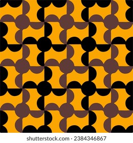 Seamless geometric pattern with spheres and squares in contrast colors. Vector illustration.