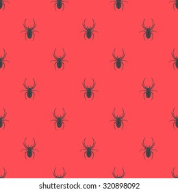Seamless geometric pattern with a spider. Vector texture, background.