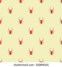 Seamless geometric pattern with a spider. Vector texture, background.