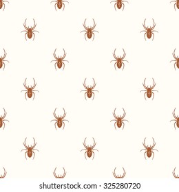 Seamless geometric pattern with a spider. Vector texture, background.