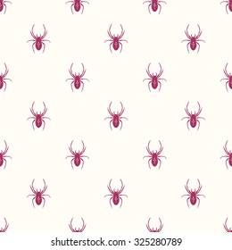 Seamless geometric pattern with a spider. Vector texture, background.
