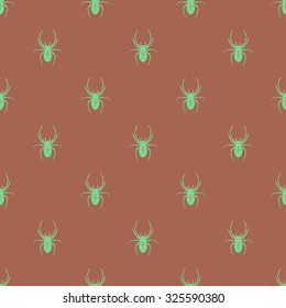 Seamless geometric pattern with a spider. Vector texture, background.