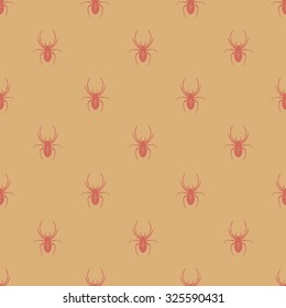 Seamless geometric pattern with a spider. Vector texture, background.