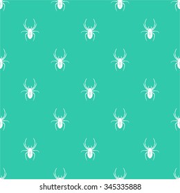 Seamless geometric pattern with a spider. Vector texture, background.