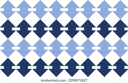 seamless geometric pattern with square, blue diamond checkerboard repeat pattern, replete image, design for fabric printing
