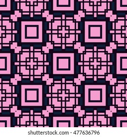 seamless geometric pattern of square cells. pink and purple color. vector illustration. for design, wallpaper, printing