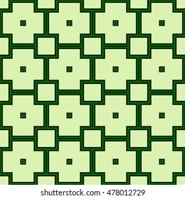 seamless geometric pattern of square cells. green. vector illustration. for design, wallpaper, printing