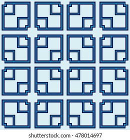 seamless geometric pattern of square cells. blue. vector illustration. for design, wallpaper, printing