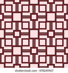 seamless geometric pattern of square cells. red and rose color. vector illustration. for design, wallpaper, printing