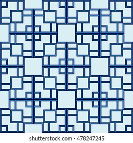 seamless geometric pattern of square cells. blue. vector illustration. for design, wallpaper, printing