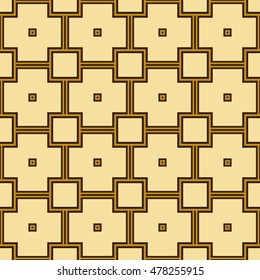 seamless geometric pattern of square cells. yellow, gold. vector illustration. for design, wallpaper, printing