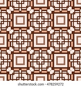 seamless geometric pattern of square cells. beige, pastel. vector illustration. for design, wallpaper, printing
