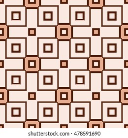 seamless geometric pattern of square cells. beige, pastel. vector illustration. for design, wallpaper, printing