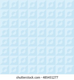 Seamless geometric pattern of squares and circles inside divided in half. In two similar shades of light blue of the same color.