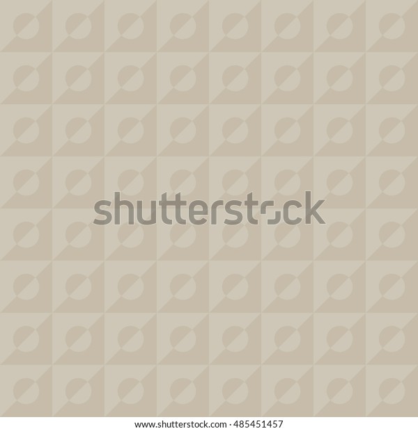 Seamless geometric
pattern of squares and circles inside divided in half. In two
similar shades of beige
color.