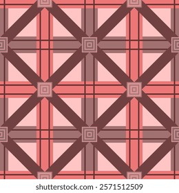 Seamless geometric pattern with squares, diamonds. Vector graphics.