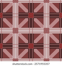 Seamless geometric pattern with squares, diamonds. Vector graphics.