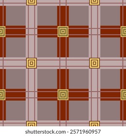 Seamless geometric pattern with squares, diamonds. Vector graphics.