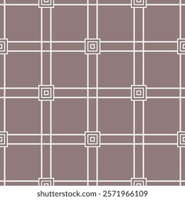 Seamless geometric pattern with squares, diamonds and straight lines. Vector graphics.