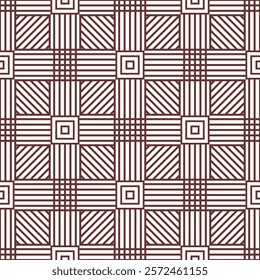 Seamless geometric pattern with squares, diamonds and straight lines. Vector graphics.