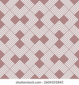 Seamless geometric pattern with squares and diamonds on a light background. Vector graphics.
