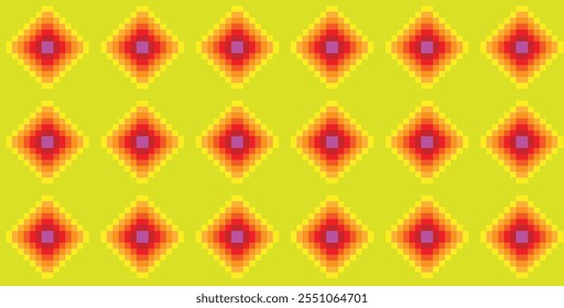 Nahtloses geometrisches Muster von Quadraten, die bunte Rhombusgewebe bilden. Perfekt für Druck, Design-Hintergründe, Tapeten und Fliesen, Geschenkverpackung