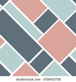 Seamless geometric pattern with squares and rectangles. Vector illustration