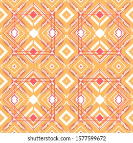 Seamless geometric pattern with squares and rhombuses. Discreet color palette. Vector illustration