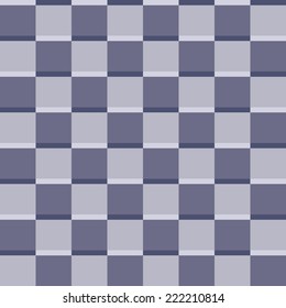 Seamless geometric pattern of squares with stripe in shades of blue