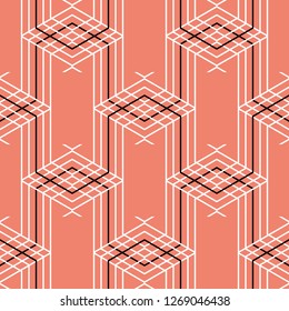Seamless geometric pattern with squares. Vector art.