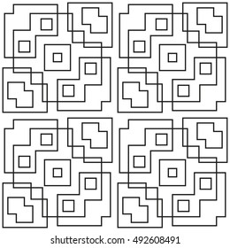 Seamless geometric pattern with squares. Vector art.