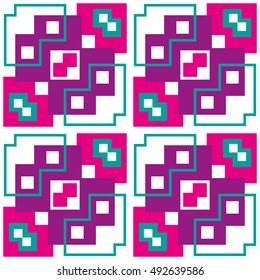 Seamless geometric pattern with squares. Vector art.