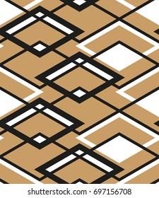 Seamless geometric pattern with squares. Vector art.