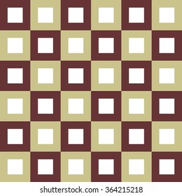 Seamless geometric pattern of squares. White with brown