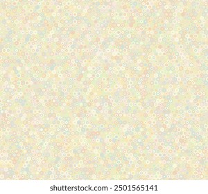 Seamless geometric pattern. Stacked hexagon bold mosaic cell. Small hexagon geometric shapes. Multiple tones color palette. Seamless pattern. Tileable vector illustration.