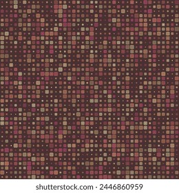 Seamless geometric pattern. Stacked rounded square frames in multiple colors. Deep red, muted brown, earthy tones. Fascinating vector illustration.