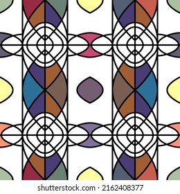 Patrón geométrico sin foco. Vidrio manchado. Ilustración de material vectorial eps10.