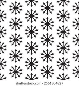 A seamless geometric pattern with star and diamond shapes, ideal for backgrounds, textiles, and creative designs requiring bold and intricate aesthetics