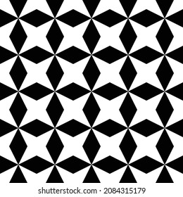 seamless geometric pattern of star on white and black color.simple geometric pattern.clothing fabric print.seamless trellis baground.