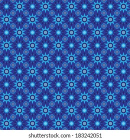 Seamless geometric pattern "Starry Night." Structure of stars and circles. Vector.