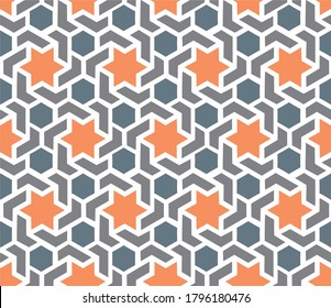 Seamless geometric pattern with stars