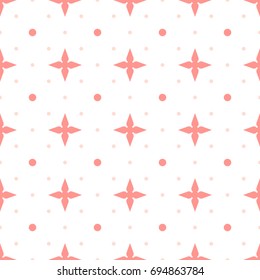 Seamless geometric pattern with stars and grid of dots. Vector Illustration